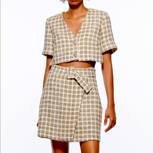 ZARA | Cut Out Plaid Dress - Picture 1 of 6